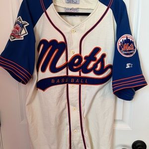 Vintage 1990s Mets Jersey.  Button front.  NFL starter.  Rare.